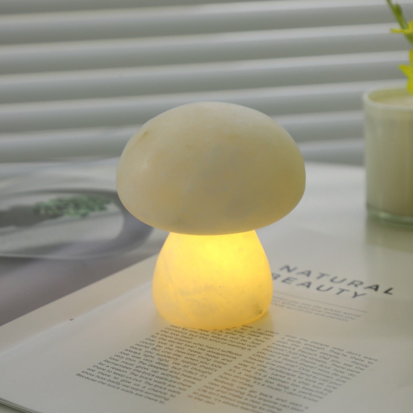 Lampe à poser moderne Ake en Albâtre Blanc