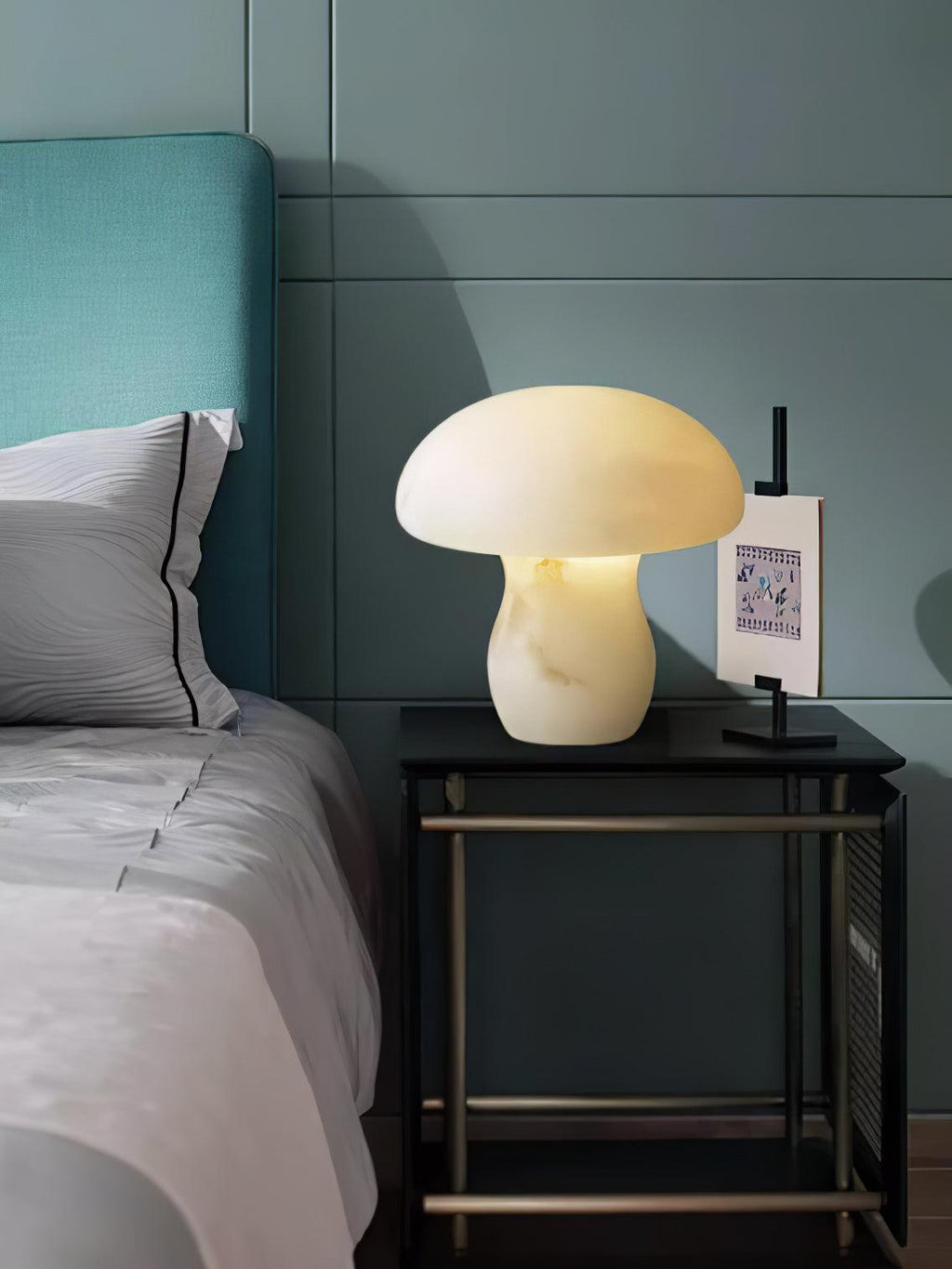 Lampe à poser moderne Ake en Albâtre Blanc