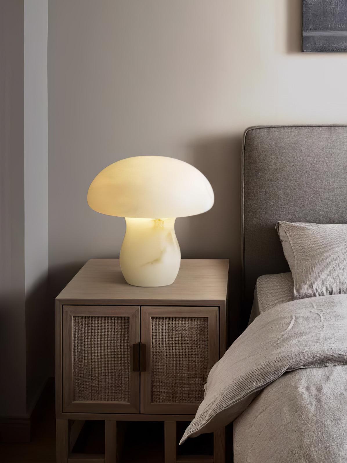 Lampe à poser moderne Ake en Albâtre Blanc