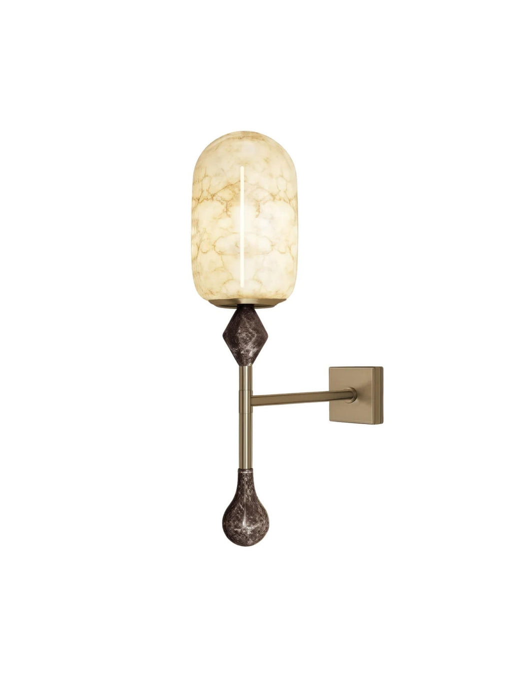 Applique murale moderne Shep en Albâtre Bronze et blanc