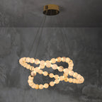 Lustre moderne Mael en Albâtre Or et blanc