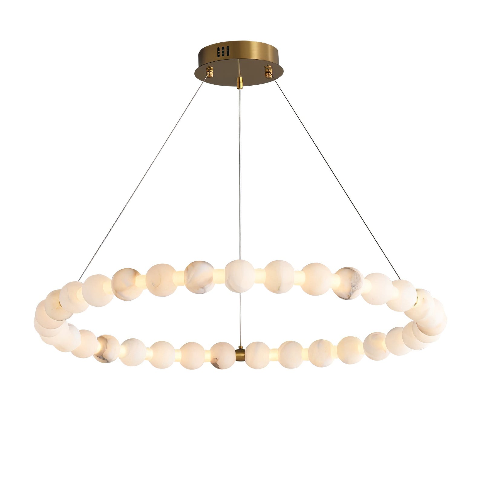 Lustre moderne Mael en Albâtre Or et blanc