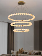 Lustre moderne Mael en Albâtre Or et blanc