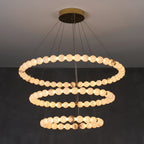 Lustre moderne Mael en Albâtre Or et blanc