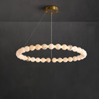 Lustre moderne Mael en Albâtre Or et blanc