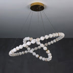 Lustre moderne Mael en Albâtre Or et blanc