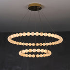 Lustre moderne Mael en Albâtre Or et blanc
