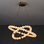 Lustre moderne Mael en Albâtre Or et blanc