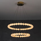 Lustre moderne Mael en Albâtre Or et blanc