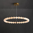 Lustre moderne Mael en Albâtre Or et blanc