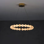 Lustre moderne Mael en Albâtre Or et blanc