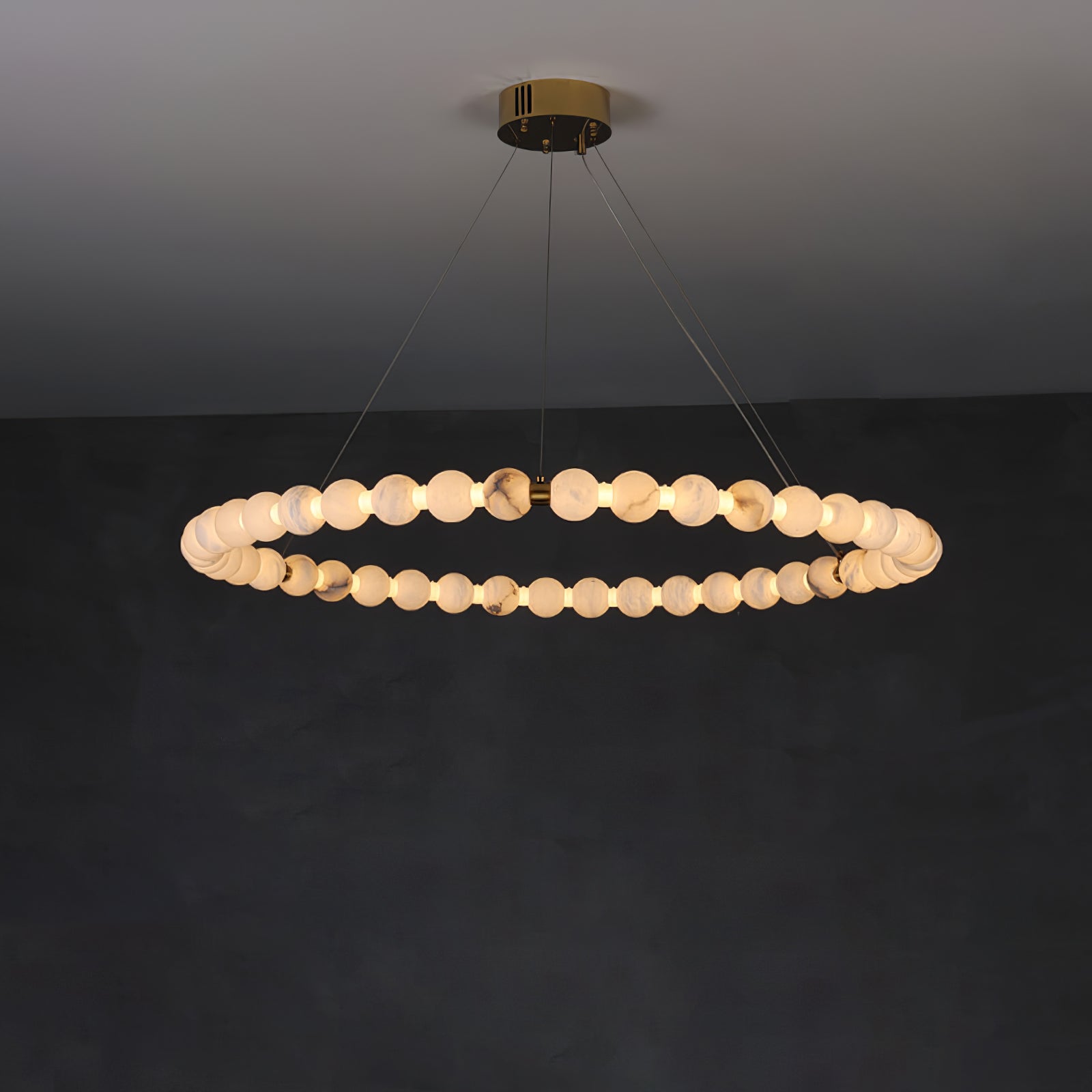 Lustre moderne Mael en Albâtre Or et blanc
