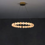 Lustre moderne Mael en Albâtre Or et blanc
