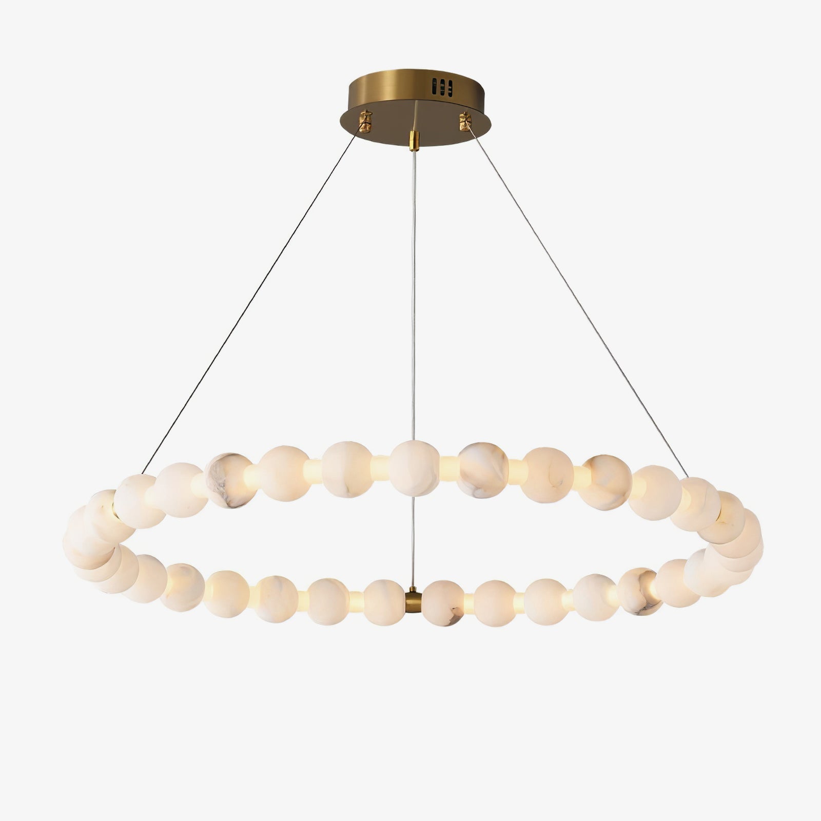 Lustre moderne Mael en Albâtre Or et blanc