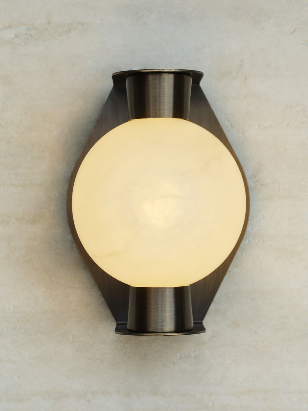 Applique murale moderne Kund en Albâtre Bronze et blanc