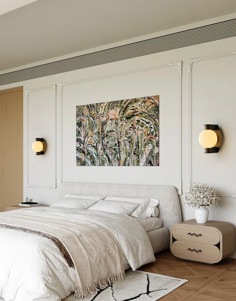 Applique murale moderne Kund en Albâtre Bronze et blanc