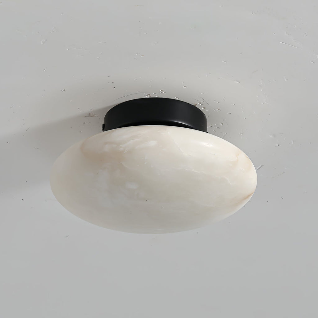 Plafonnier moderne Tove en Albâtre Laiton et blanc