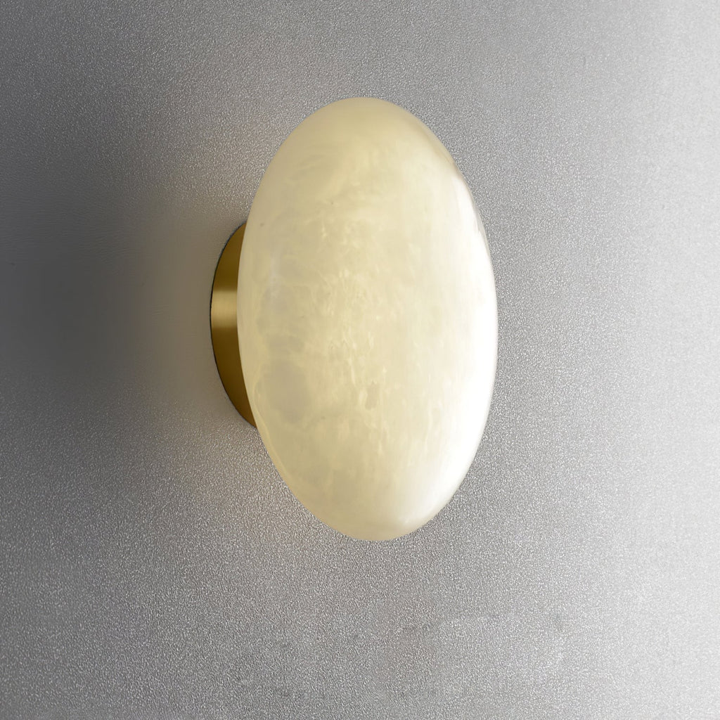 Plafonnier moderne Tove en Albâtre Laiton et blanc