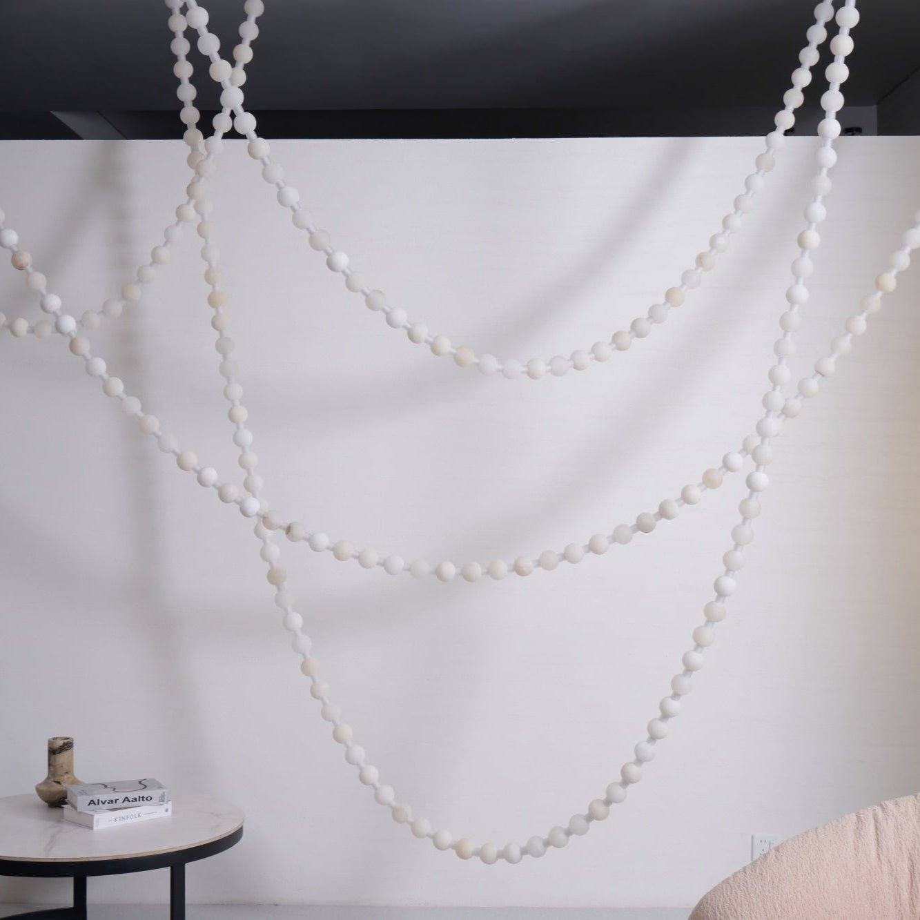 Lustre moderne Miska en Albâtre Or et blanc