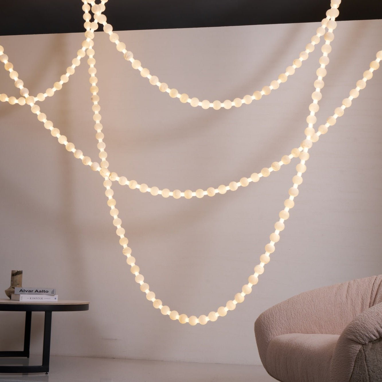 Lustre moderne Miska en Albâtre Or et blanc