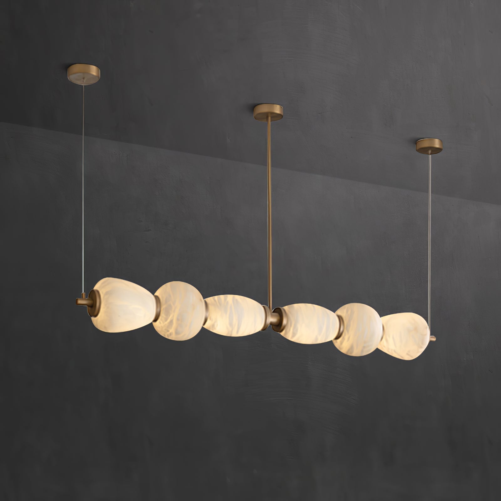 Lustre moderne Egil en Albâtre Or et blanc