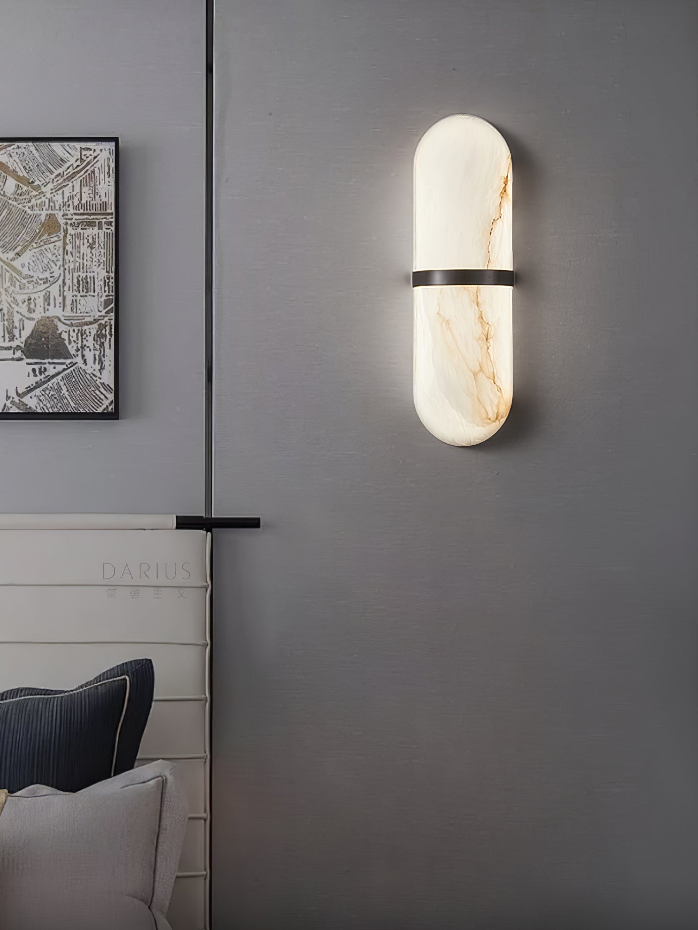 Applique murale moderne Boel en Albâtre