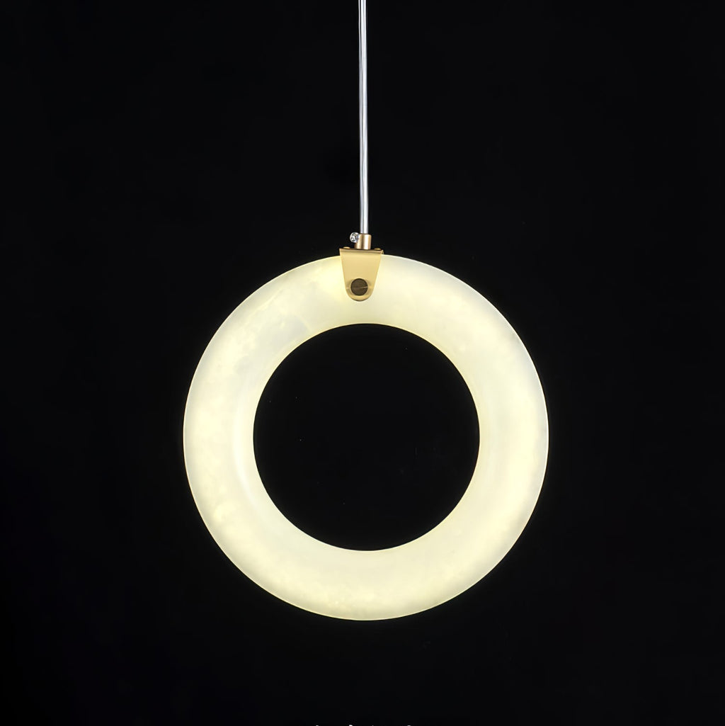 Suspension moderne Fredric en Albâtre Or et blanc