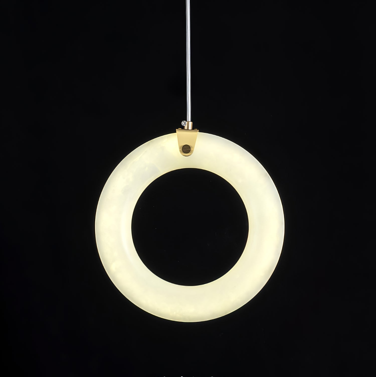 Suspension moderne Fredric en Albâtre Or et blanc