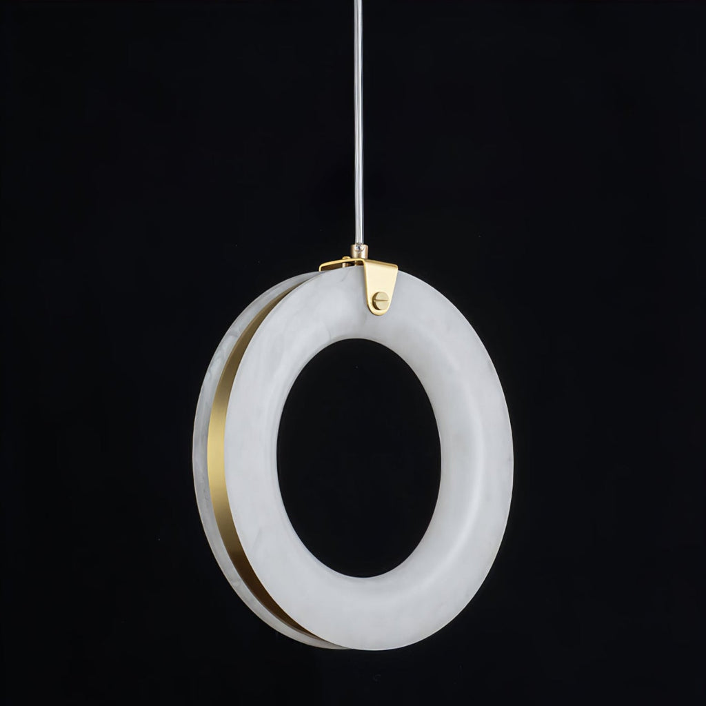 Suspension moderne Fredric en Albâtre Or et blanc
