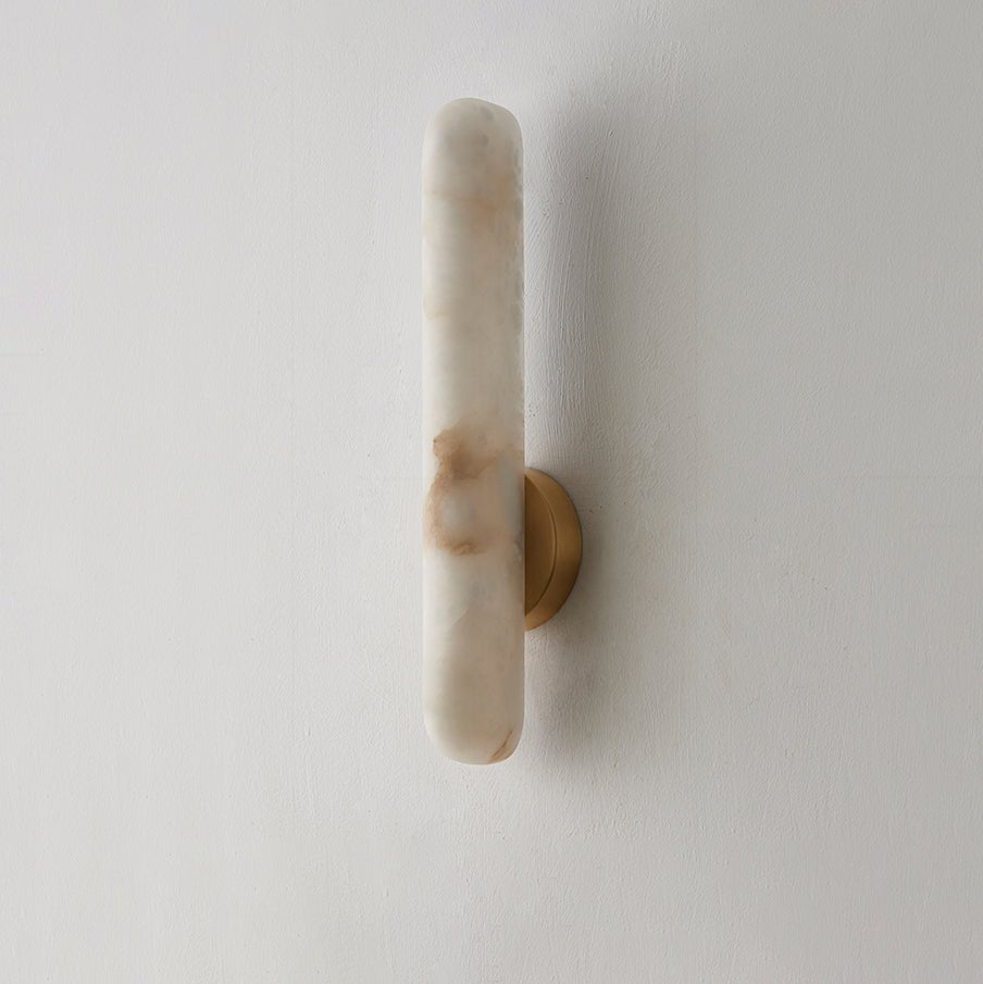 Applique murale moderne Viv en Albâtre Laiton et blanc