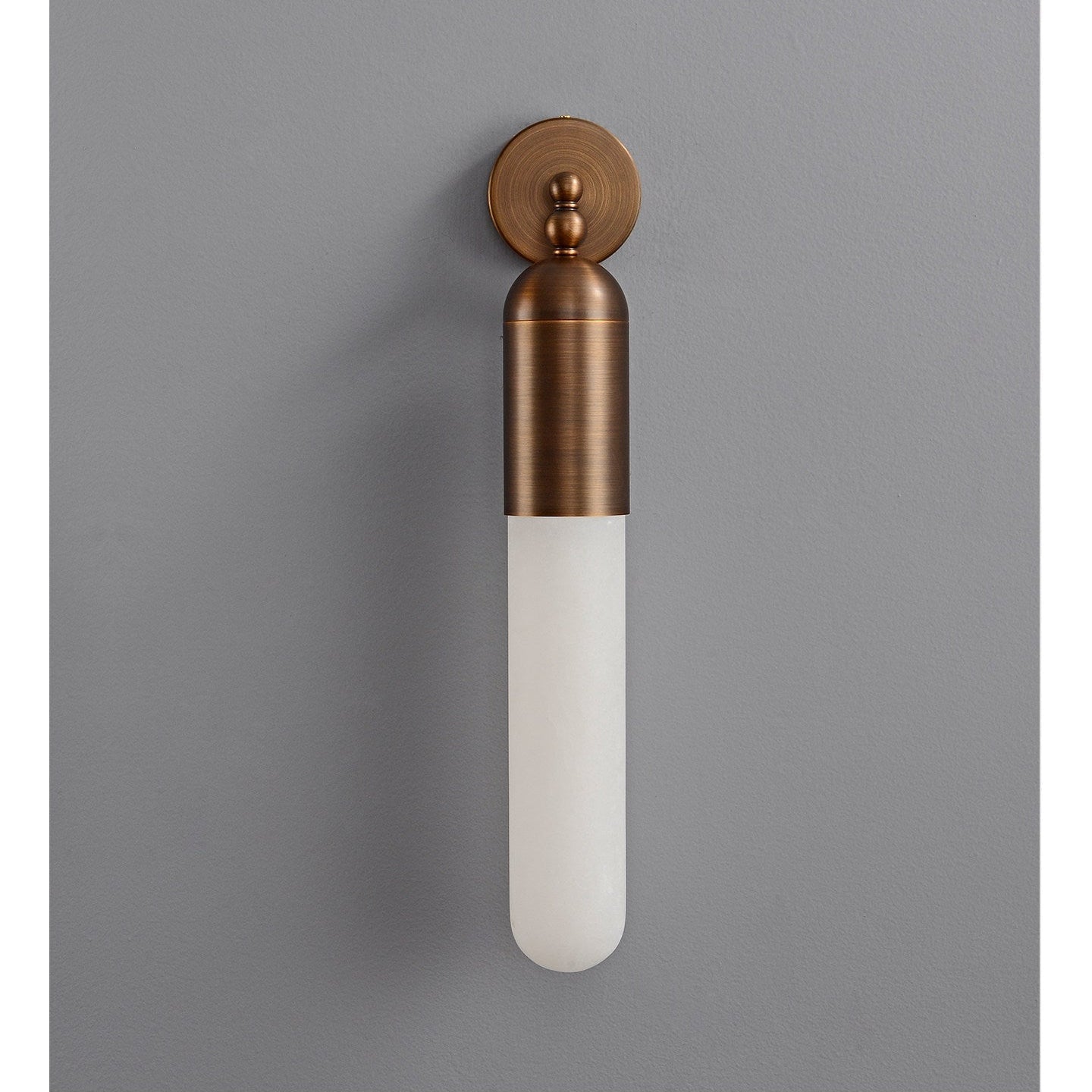 Applique murale moderne Saemund en Albâtre Retro laiton et blanc