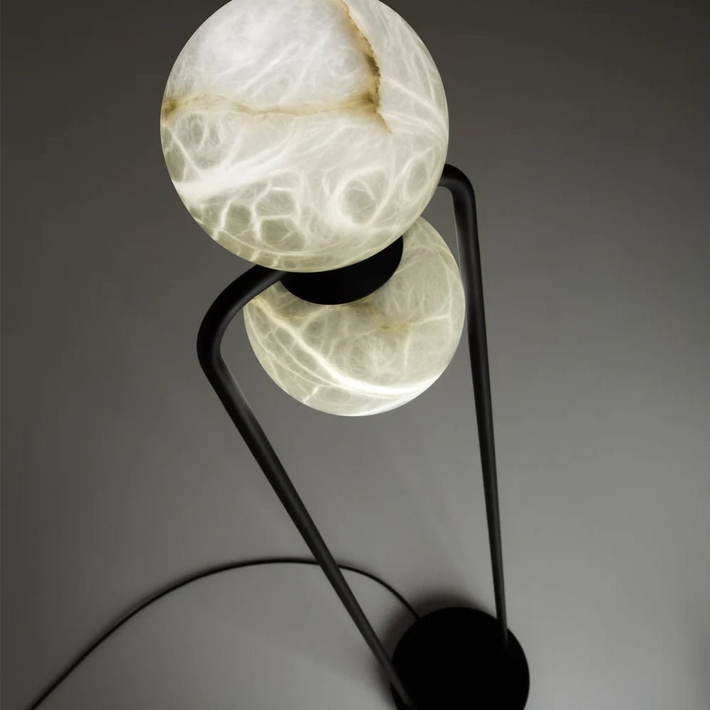 Lampadaire moderne Lodin en Albâtre Noir et blanc