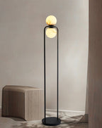 Lampadaire moderne Lodin en Albâtre Noir et blanc