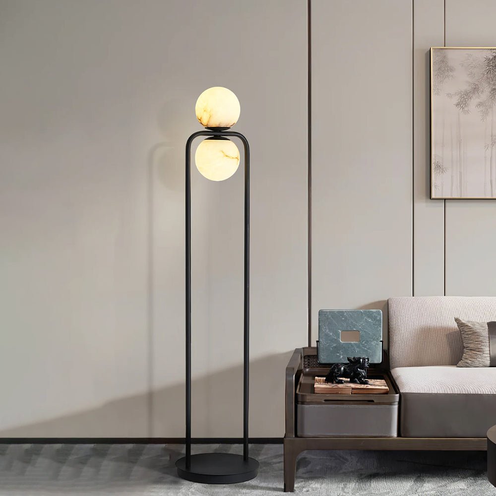 Lampadaire moderne Lodin en Albâtre Noir et blanc