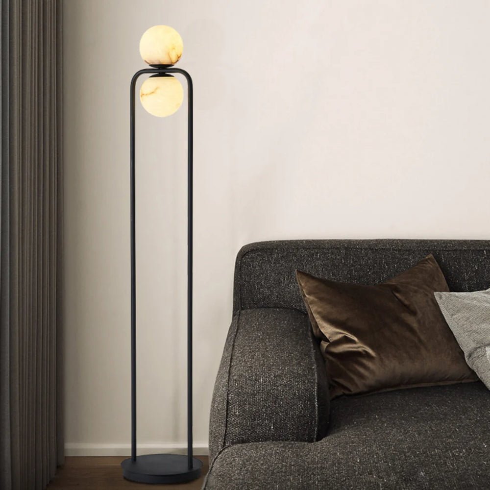 Lampadaire moderne Lodin en Albâtre Noir et blanc