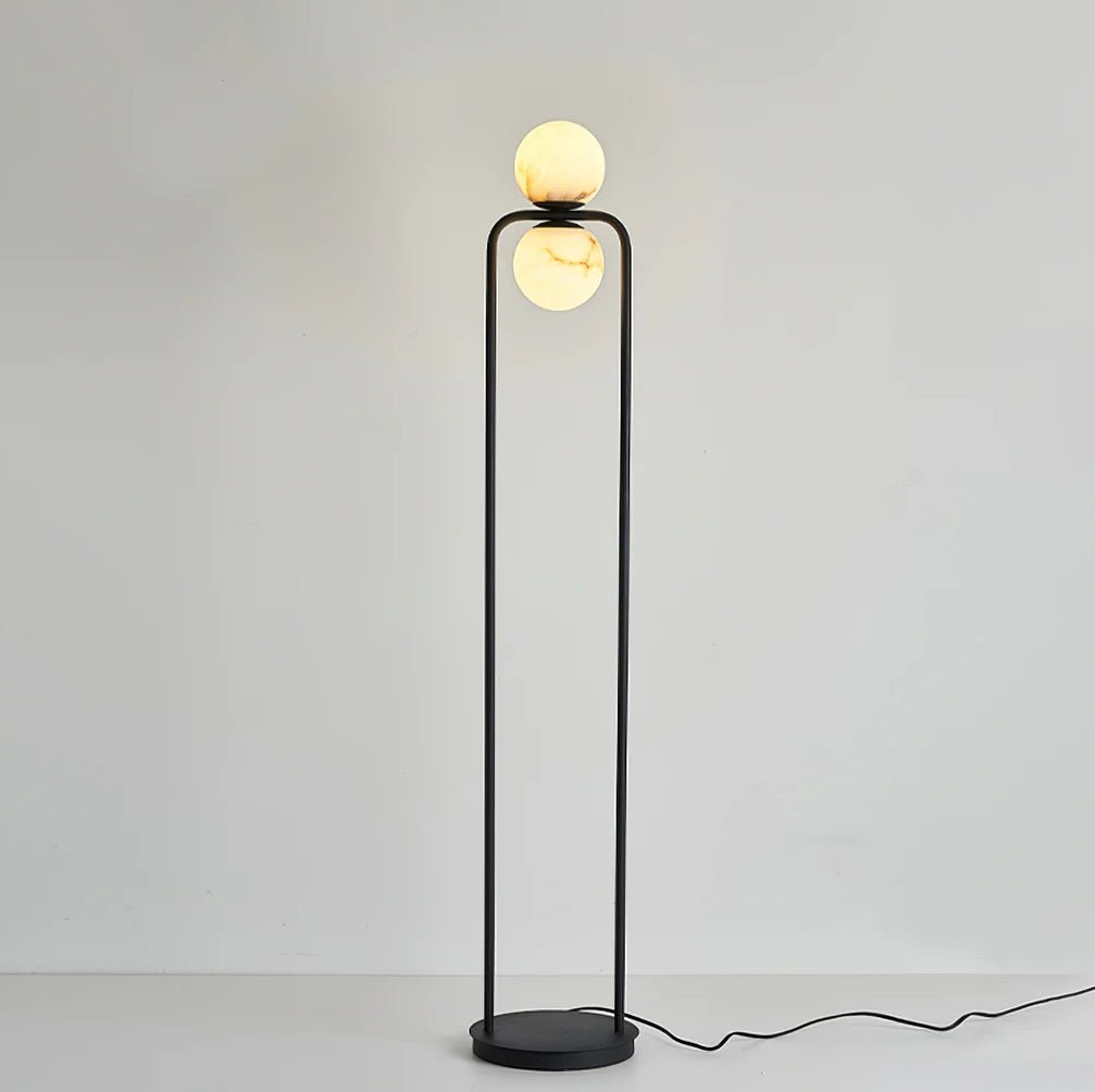 Lampadaire moderne Lodin en Albâtre Noir et blanc