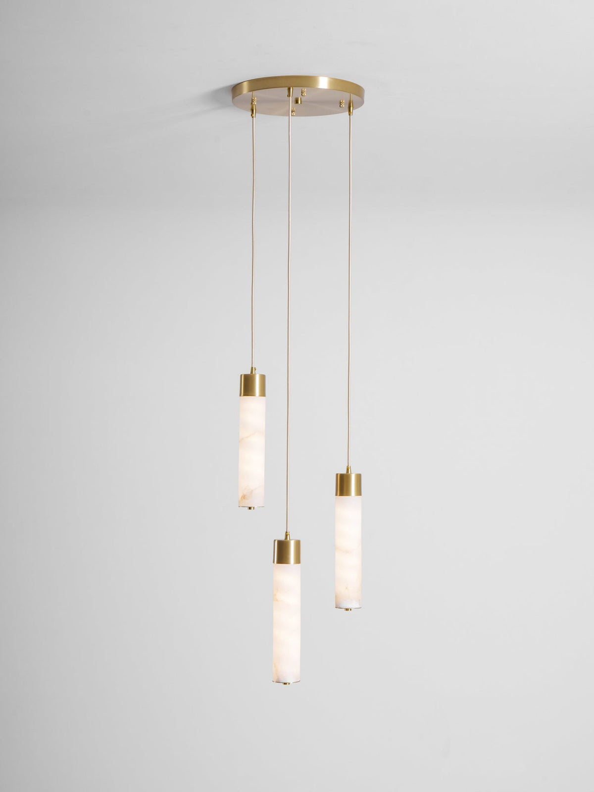 Alabaster Tube Brass Pendant Lamp