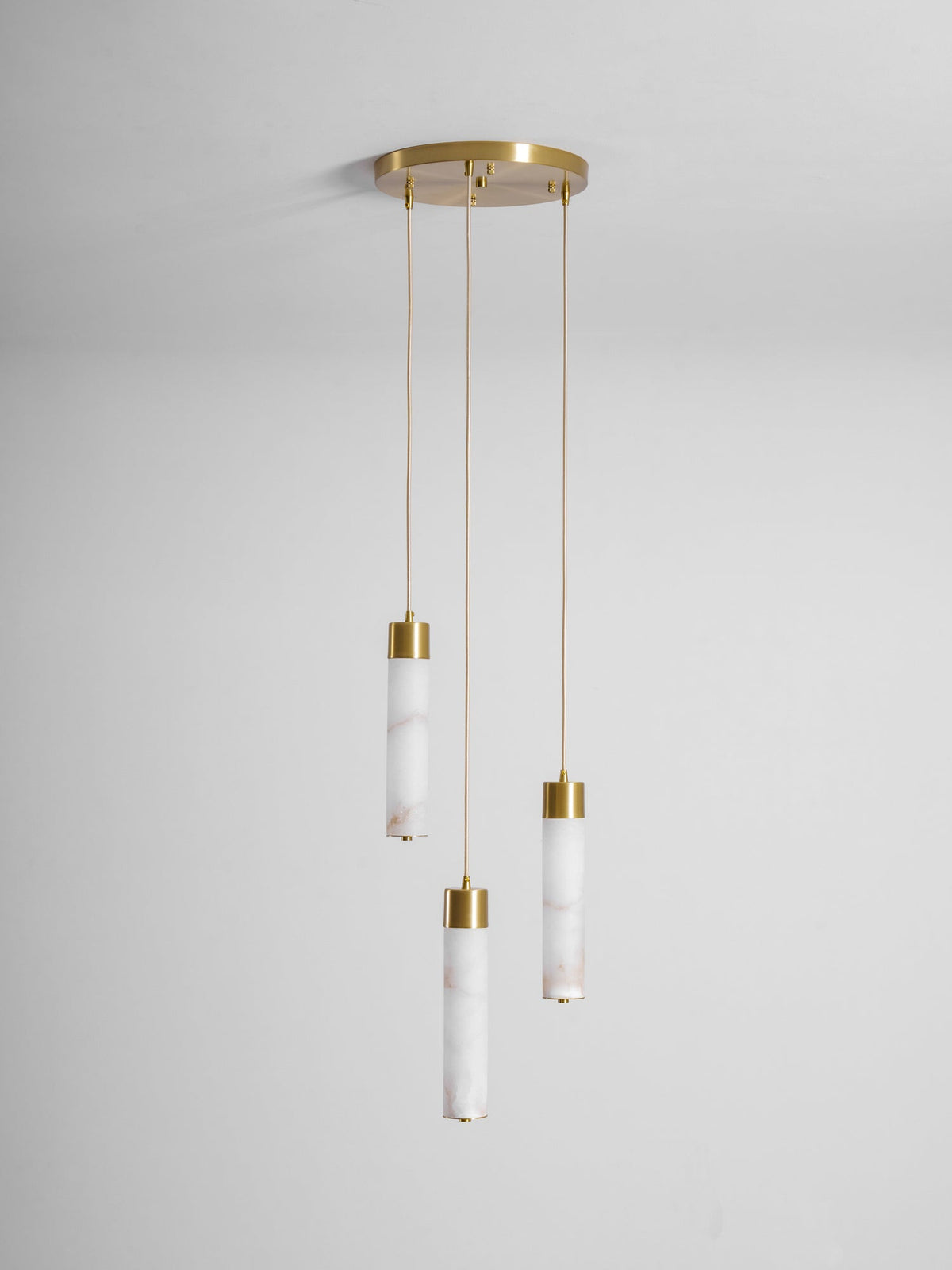 Alabaster Tube Brass Pendant Lamp