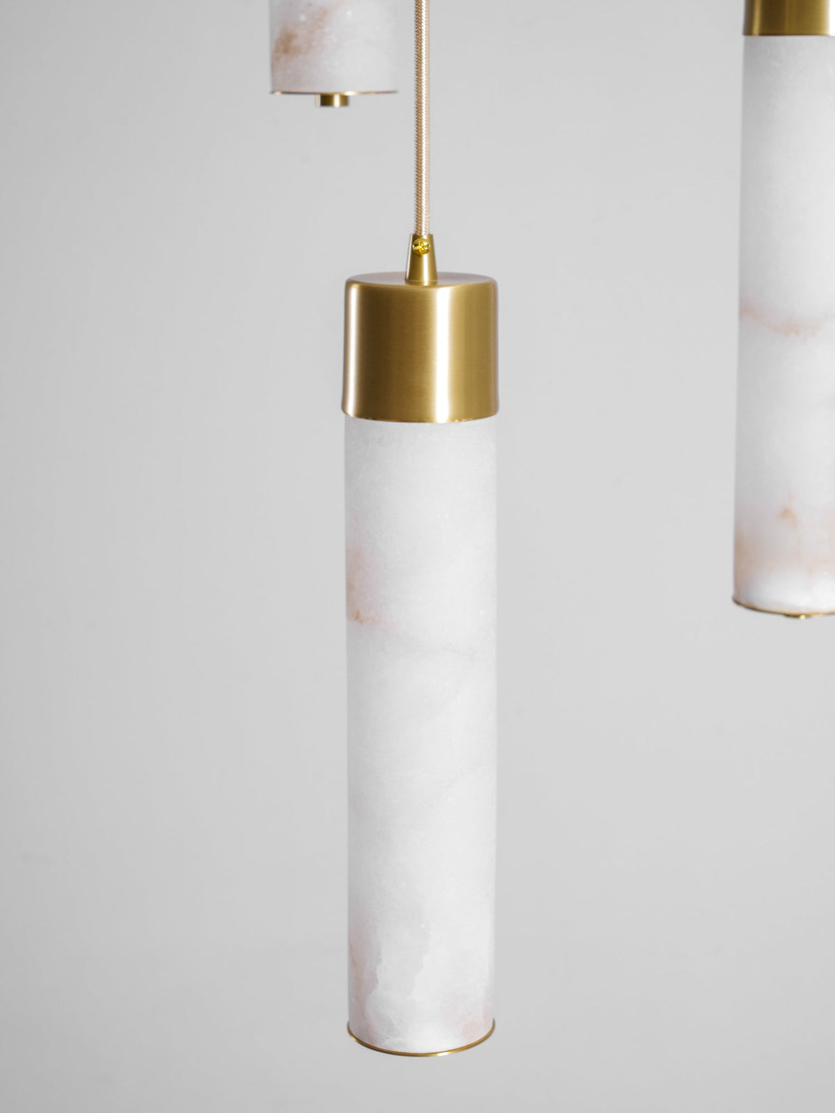 Alabaster Tube Brass Pendant Lamp