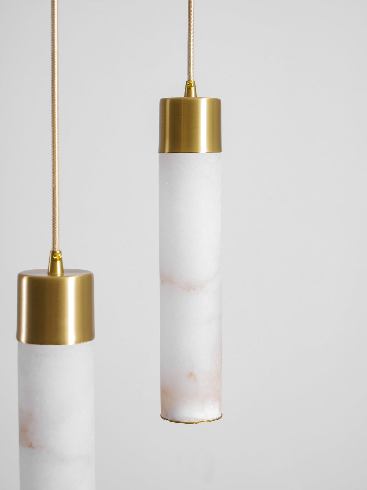 Alabaster Tube Brass Pendant Lamp
