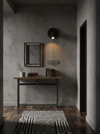 Applique murale moderne Stafford en Noyer bois et noir travertin