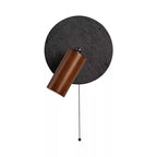 Applique murale moderne Stafford en Noyer bois et noir travertin