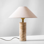 Lampe à poser moderne Wreston en pierre Beige et marbre Lampbase