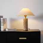 Lampe à poser moderne Wreston en pierre Beige et marbre Lampbase