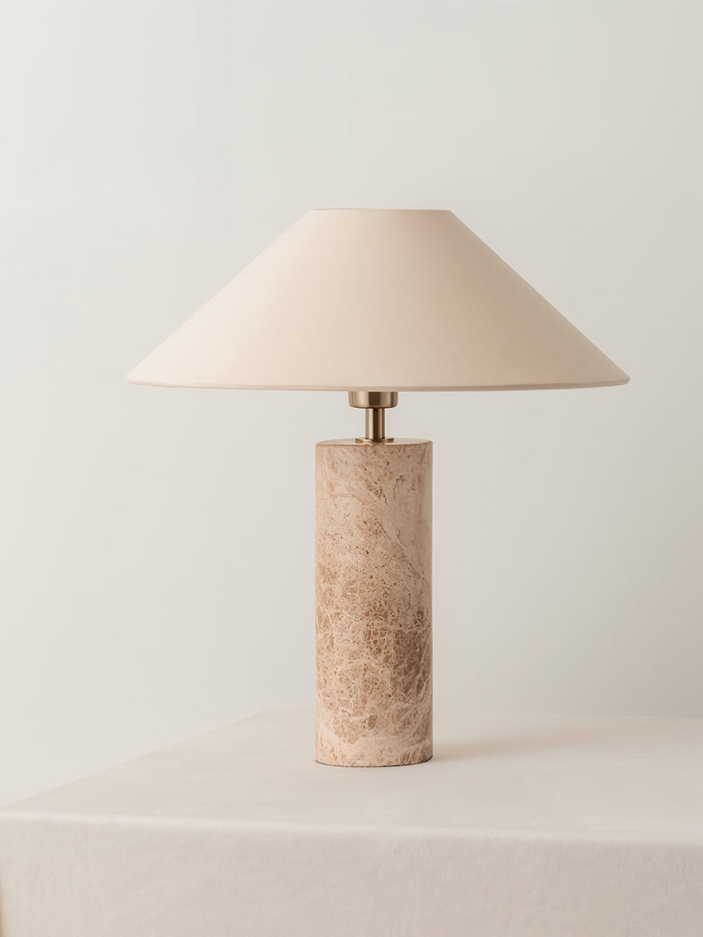 Lampe à poser moderne Wreston en pierre Beige et marbre Lampbase