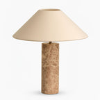 Lampe à poser moderne Wreston en pierre Beige et marbre Lampbase