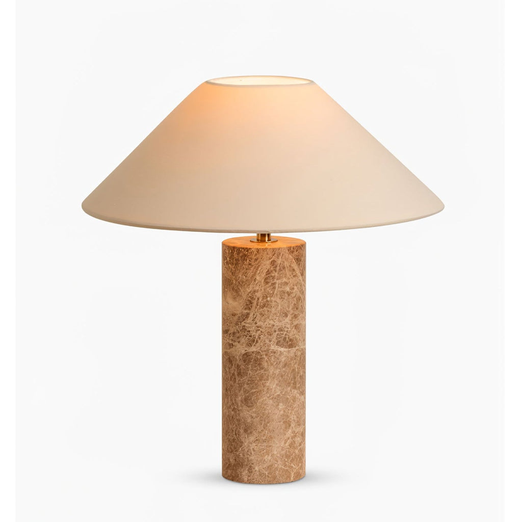 Lampe à poser moderne Wreston en pierre Beige et marbre Lampbase