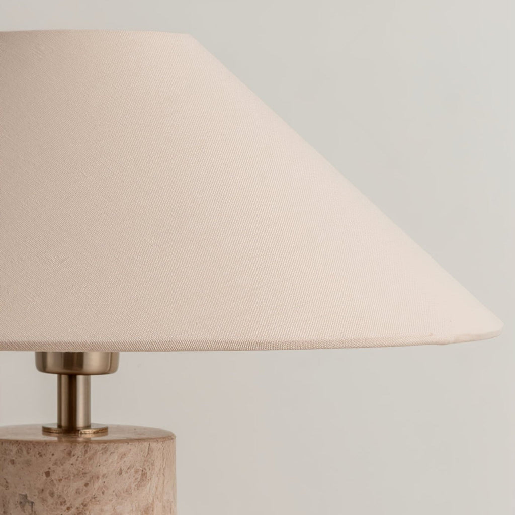 Lampe à poser moderne Wreston en pierre Beige et marbre Lampbase