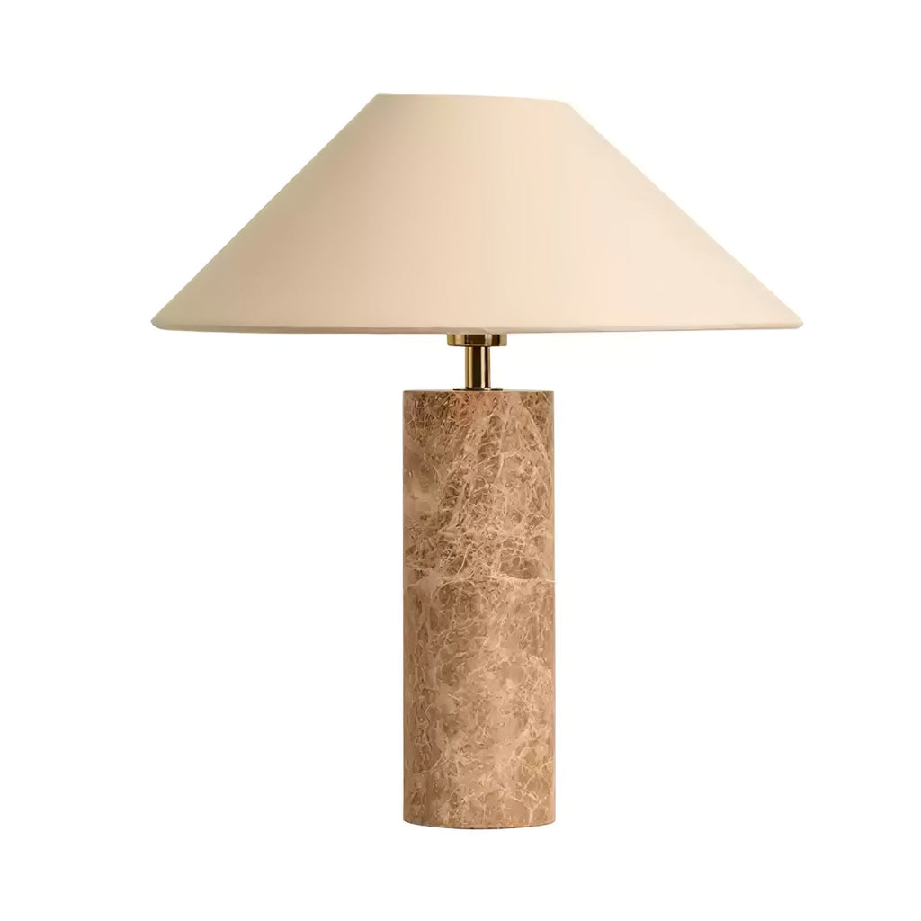 Lampe à poser moderne Wreston en pierre Beige et marbre Lampbase