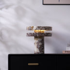 Lampe à poser moderne Vero en Marbre Bvlgari rouge et blanc